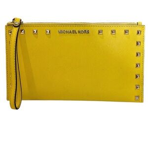 Michael Kors Beauty Yellow Studded Wristlet